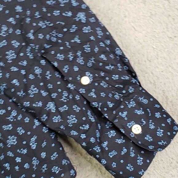 Polo Ralph Lauren Oxford Shirt Mens Size Large L Button Down Blue Floral Slim - Picture 5 of 11